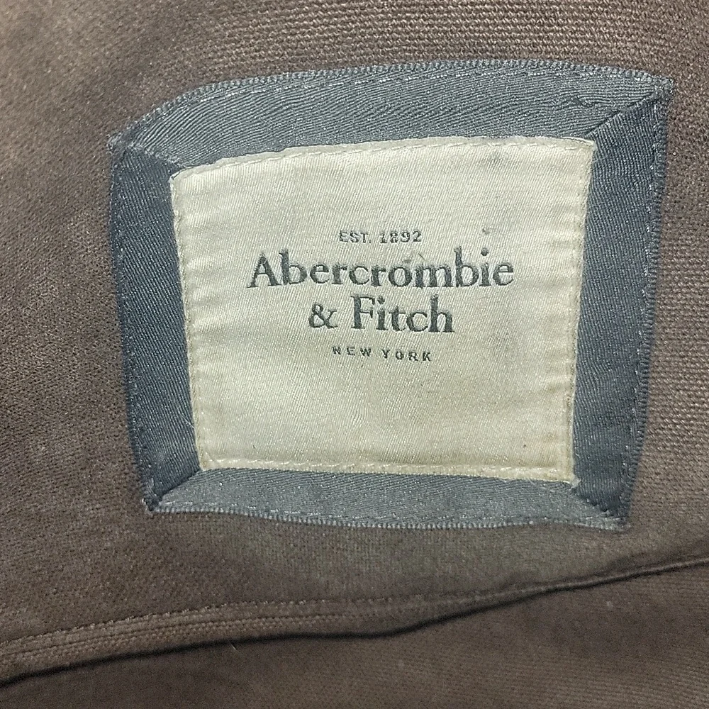 Abercrombie & Fitch Brown Canvas Leather Tote Bag for Men